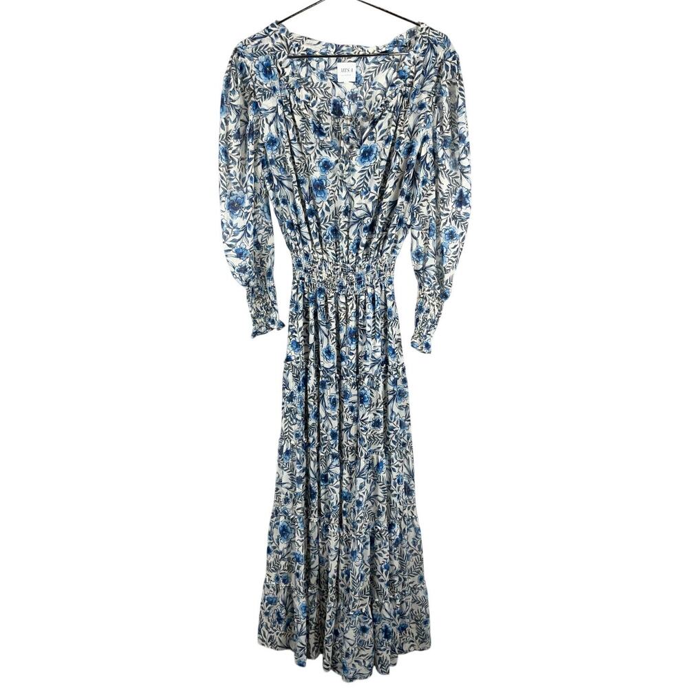 Misa Los Angeles Floral Indigo Blooms Vida Maxi Dress Size S - Picture 2 of 5